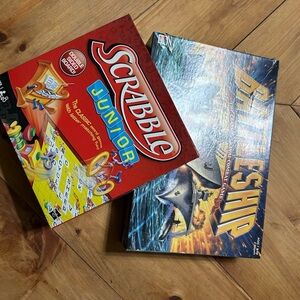 Scrabble Junior and Battleship Board Games
